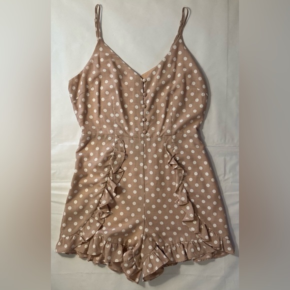 DO BE Polka Dot Ruffle Romper Jumpsuit Size Medium - Picture 1 of 4